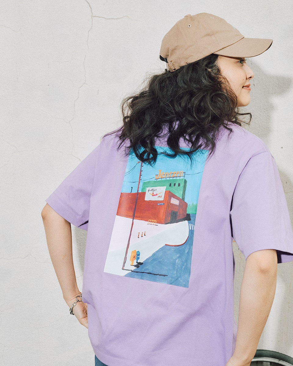 JantzenコラボTシャツ×辰巳菜穂 ポートランドバックプリントT [吸水速