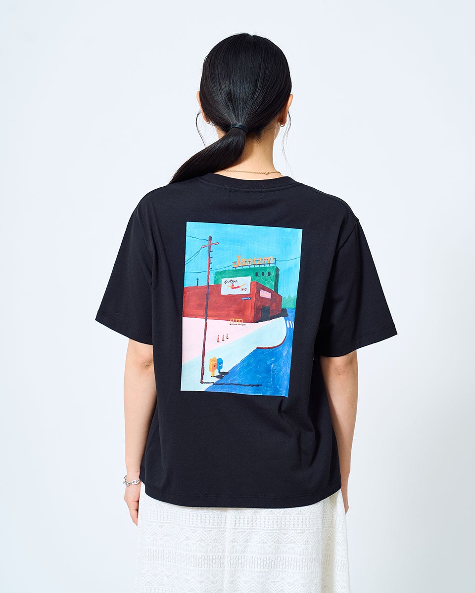 JantzenコラボTシャツ×辰巳菜穂 ポートランドバックプリントT [吸水速
