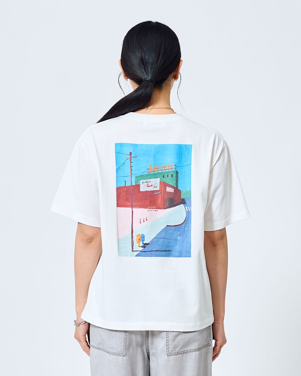 JantzenコラボTシャツ×辰巳菜穂 ポートランドバックプリントT [吸水速