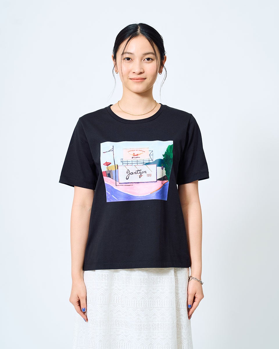 JantzenコラボTシャツ×辰巳菜穂 ポートランドフロントプリントT [吸水