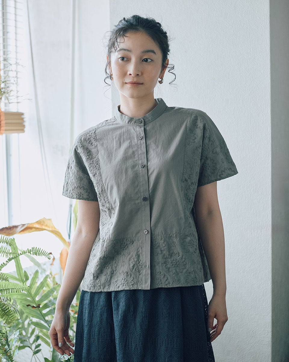 Jantzen刺繍切替ブラウス [オーガニックコットン] | KOSUGI ONLINE SHOP