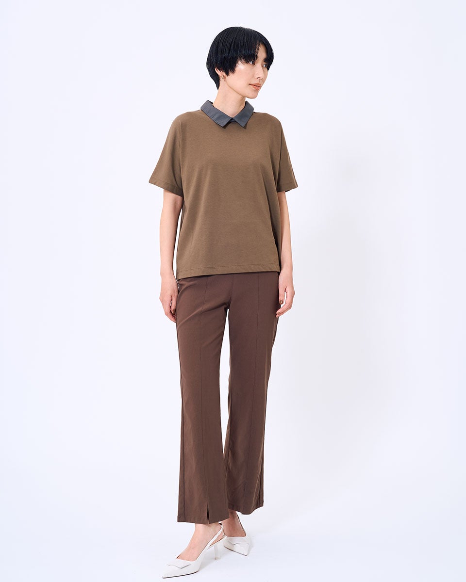 Jantzenピケハイパーストレッチ 裾スリットフレアパンツ 【接触冷感