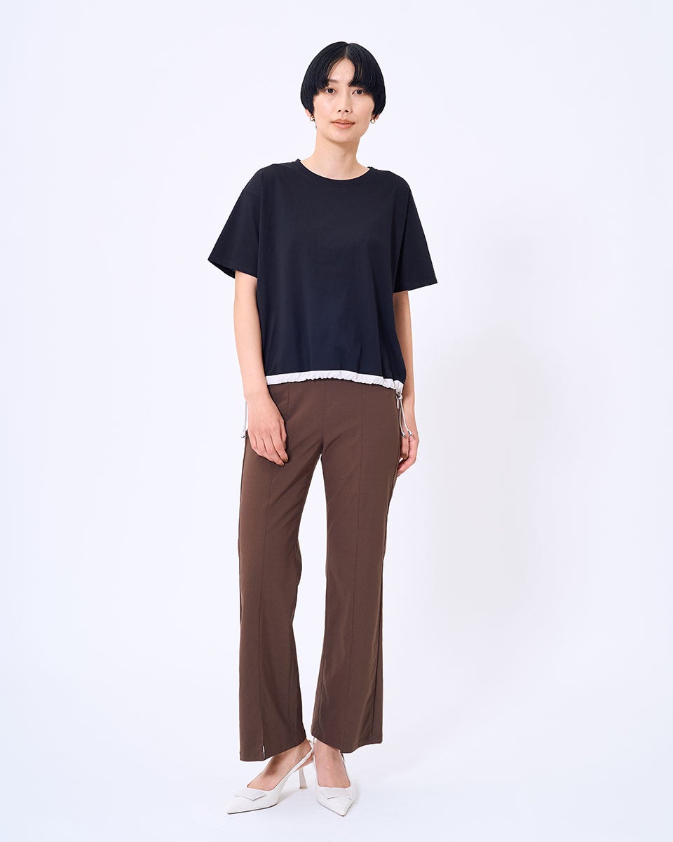 Jantzenピケハイパーストレッチ 裾スリットフレアパンツ 【接触冷感